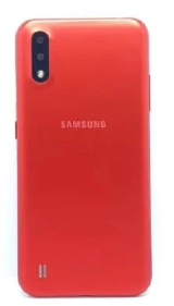 TAMPA TRASEIRA SAMSUNG A01 VERMELHA COM LENTE