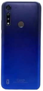 TAMPA TRASEIRA MOTO G8 POWER LITE AZUL COM LENTE