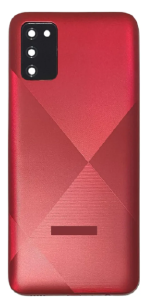TAMPA TRASEIRA SAMSUNG A02S VERMELHA COM LENTE