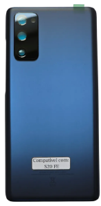 TAMPA TRASEIRA SAMSUNG S20 FE AZUL COM LENTE