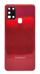TAMPA TRASEIRA SAMSUNG A21S VERMELHA COM LENTE