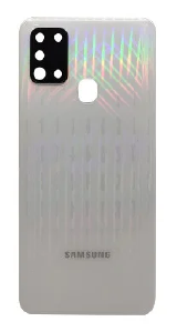 TAMPA TRASEIRA SAMSUNG A21S BRANCA COM LENTE