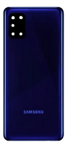 TAMPA TRASEIRA SAMSUNG A31 AZUL COM LENTE