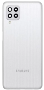 TAMPA TRASEIRA SAMSUNG M22 BRANCO COM LENTE