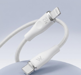 AC0010 - CABO TIPO C - LIGHTNING 27W BRANCO 1.3M PREMIUM SILICONE PARA IPHONE WEFIX